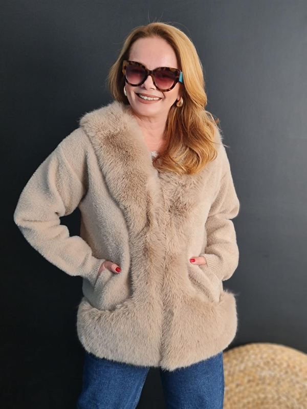 FELİX10999 Kürklü Angora Vizon Ceket-Mont