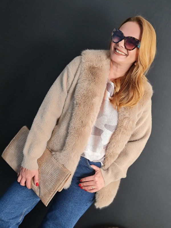 FELİX10999 Kürklü Angora Vizon Ceket-Mont