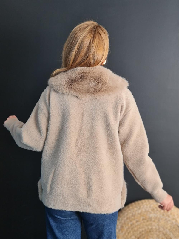 FELİX10999 Kürklü Angora Vizon Ceket-Mont