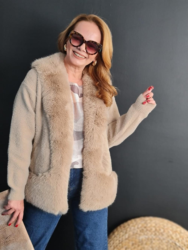 FELİX10999 Kürklü Angora Vizon Ceket-Mont