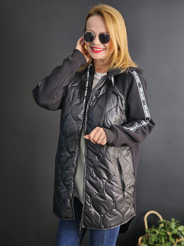 FELİX11106 Kapitone Detaylı Siyah Ceket-Mont