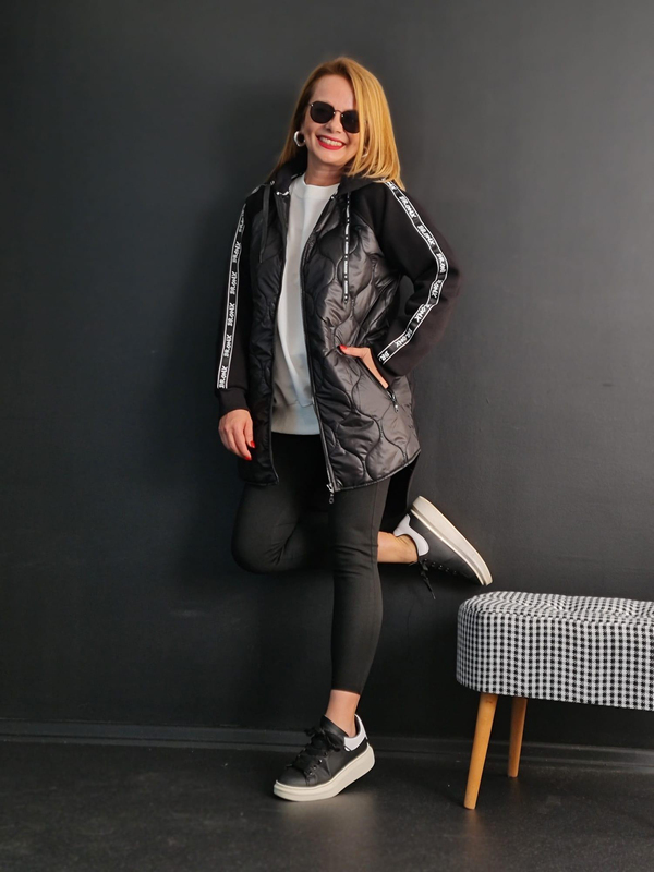 FELİX11106 Kapitone Detaylı Siyah Ceket-Mont