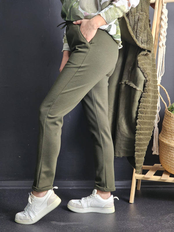 FELİX11252 Duble Paça Çelik Örgü Haki Yeşil Pantolon