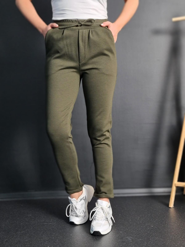FELİX11252 Duble Paça Çelik Örgü Haki Yeşil Pantolon