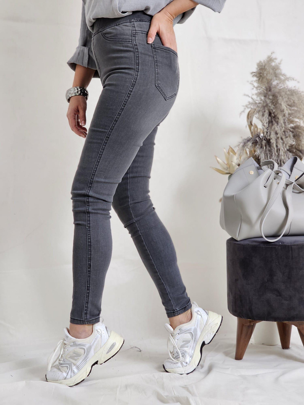 FELİX11550 Bel Lastikli Gri Kot Pantolon