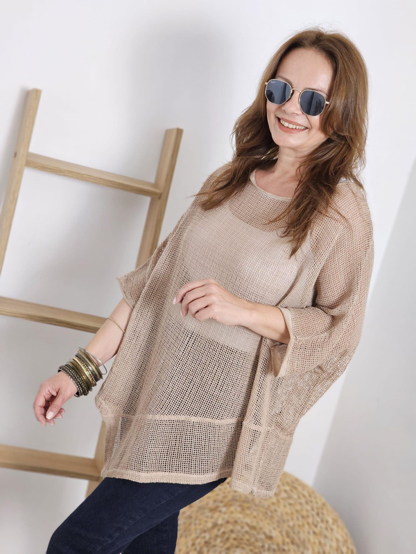 FELİX12190 Asimetrik Vizon File Bluz