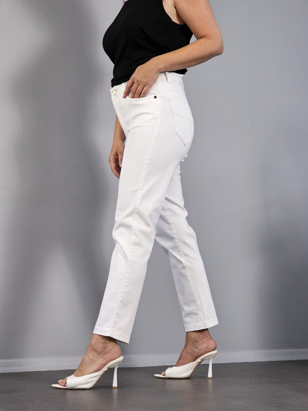 FELİX12355 Beyaz Kot Pantolon