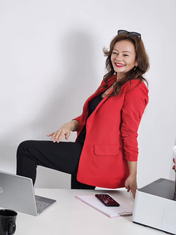 FELİX12592 Kolu Büzgülü Kırmızı Blazer Ceket