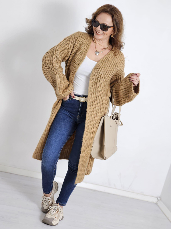 FELİX12722 Selanik Örgü Yumoş Camel Hırka