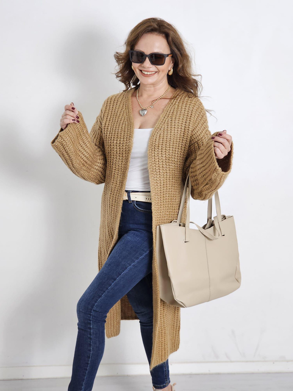 FELİX12722 Selanik Örgü Yumoş Camel Hırka