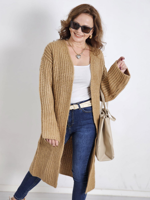 FELİX12722 Selanik Örgü Yumoş Camel Hırka