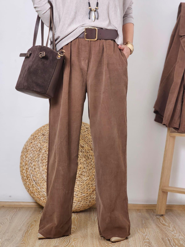 FELİX12773 İnce Kadife İthal Blazer Ceket Pantolon Kahverengi Takım