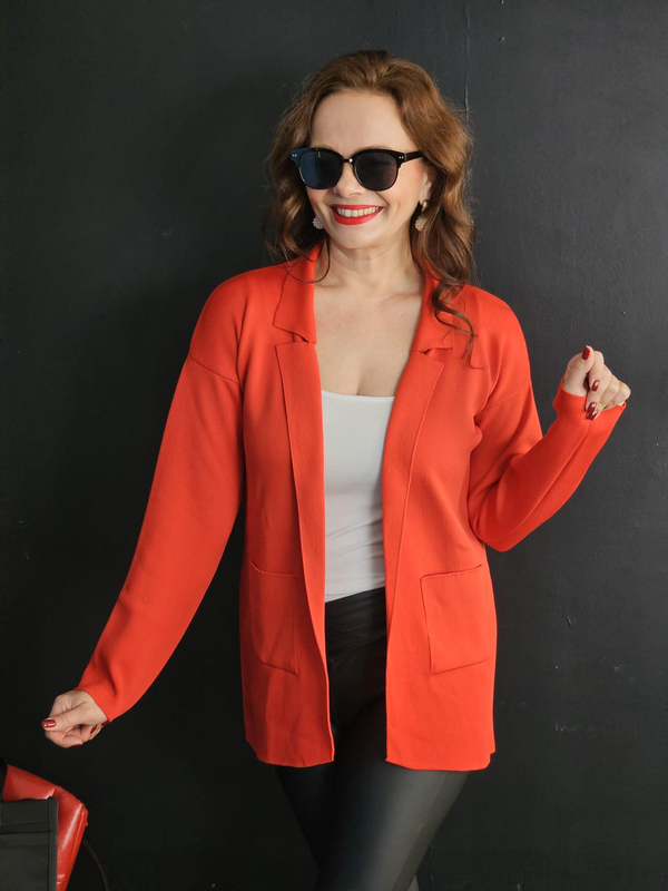 FELİX12872 Kırmızı Blazer Triko Ceket
