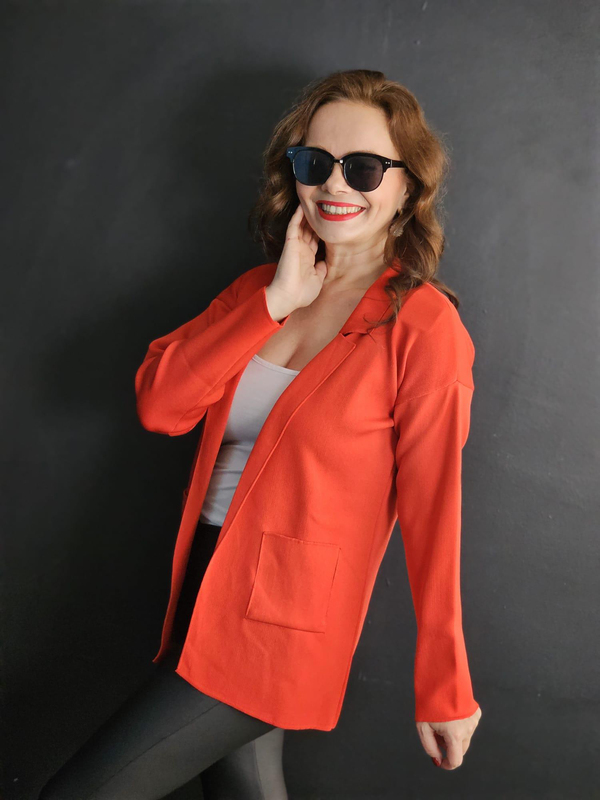 FELİX12872 Kırmızı Blazer Triko Ceket