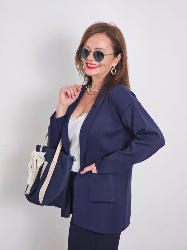 FELİX12873 Lacivert Blazer Triko Ceket