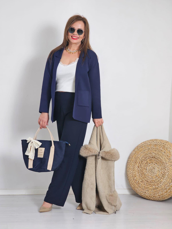 FELİX12873 Lacivert Blazer Triko Ceket