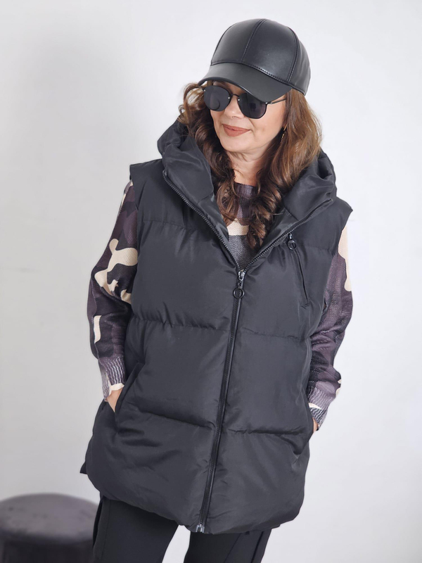 FELİX12962 Rahat Kalıp Anorak Şişme Siyah Yelek