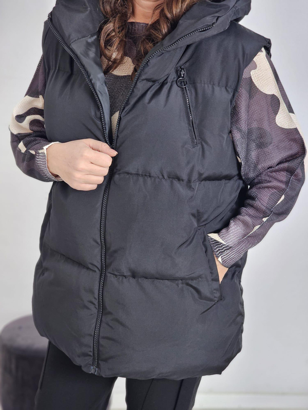 FELİX12962 Rahat Kalıp Anorak Şişme Siyah Yelek