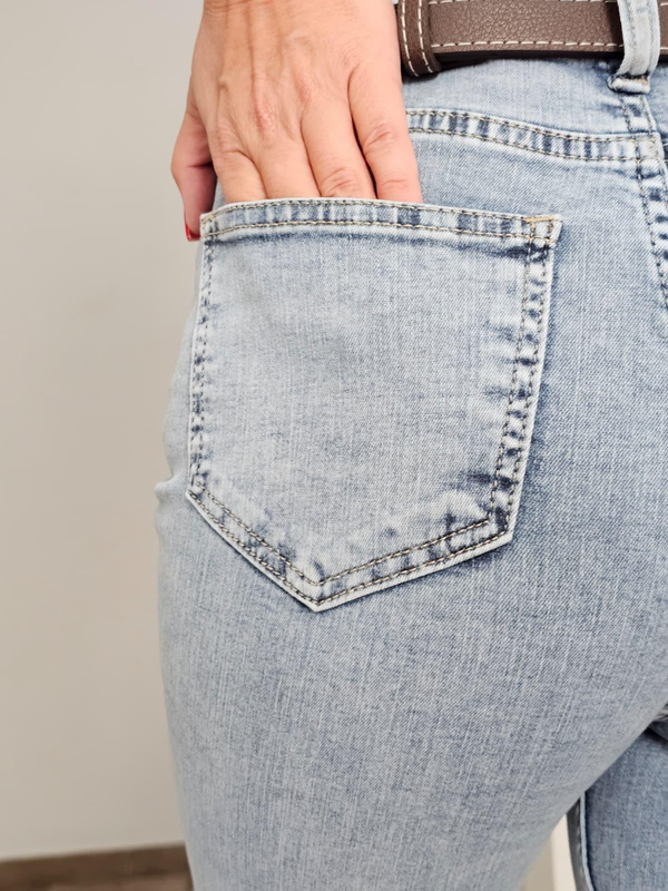 FELİX14037 Açık Mavi Yıkamalı İspanyol Paça Jean Pantolon