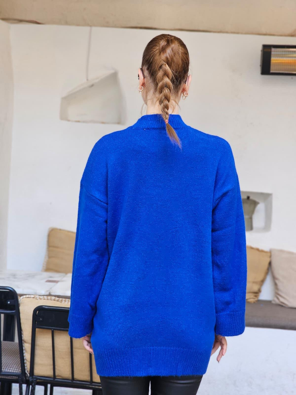 FELİX14369 Yarım Balıkçı Saks Triko Kazak