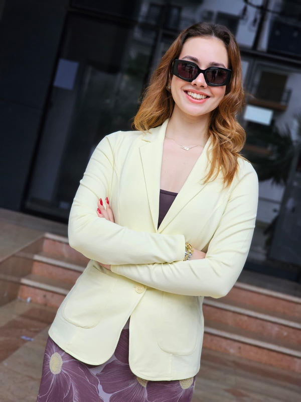 FELİX14921 İki Düğmeli Sarı Blazer Ceket
