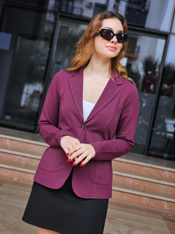 FELİX14923 İki Düğmeli Bordo Blazer Ceket