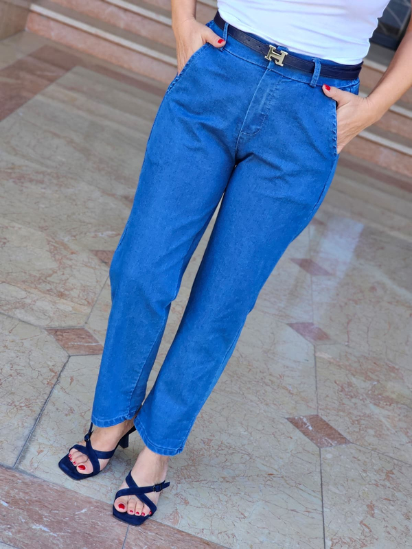 FELİX15570 Arka Bel Lastikli İthal Kot Pantolon