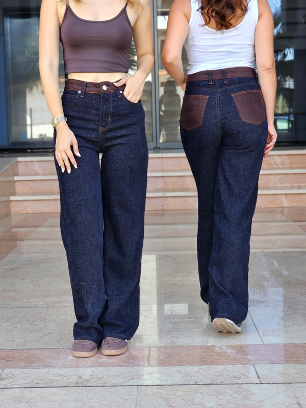 FELİX15605 Kahve Garnili Koyu Lacivert Pantolon
