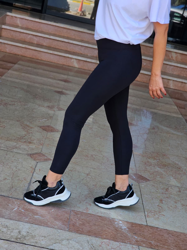FELİX15611 Bel Korsajlı Siyah Likralı Tayt