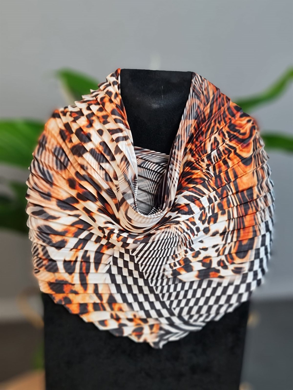 FELİX9246 Kahve Siyah Leopar Desenli Fular
