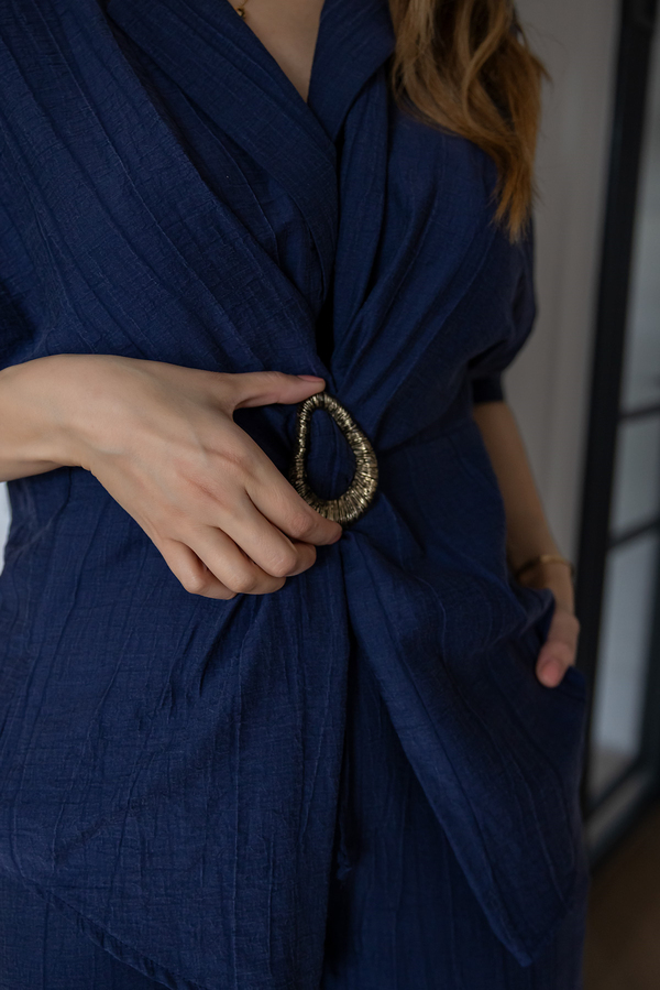 Tensel Kumaş Premium Takım - LACİVERT