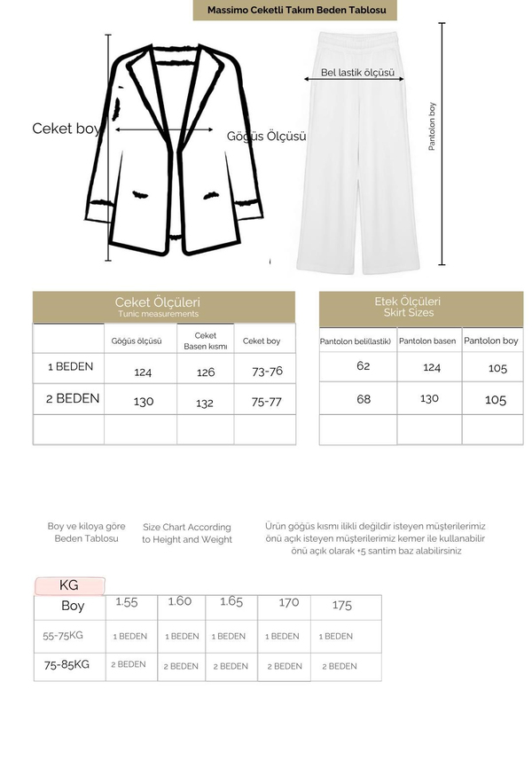 Massimo Model Kupra Kumaş Düğmeli Gömlek-Ceket Palazzo Pantolon Takım/Bordo