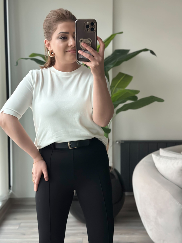 Basic Yaka Kısa Kollu Triko EKRU-23MeUST00102