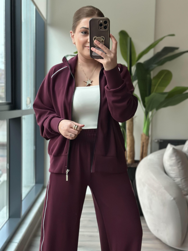 Biye Geçişli Oysho Kumaş Takım BORDO-23KUST000130