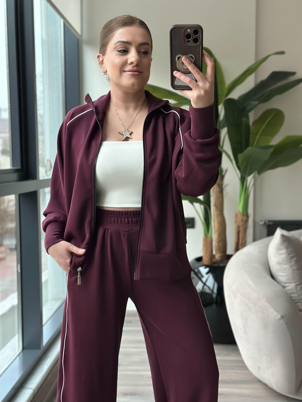 Biye Geçişli Oysho Kumaş Takım BORDO-23KUST000130
