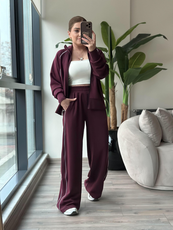Biye Geçişli Oysho Kumaş Takım BORDO-23KUST000130