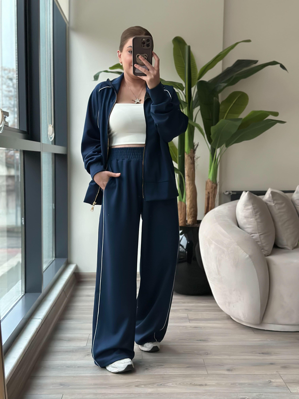 Biye Geçişli Oysho Kumaş Takım LACİVERT-23KUST000130