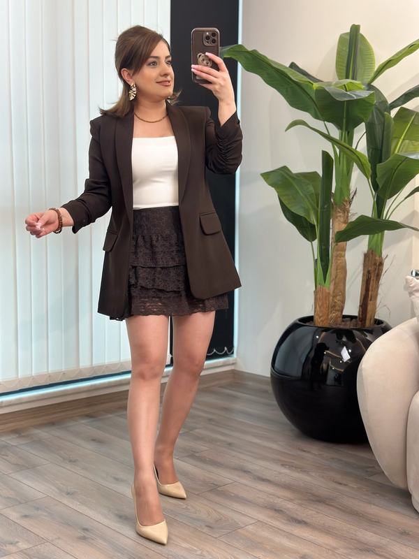 Dantelli Kat Kat Etek KAHVE-23MeALT00119