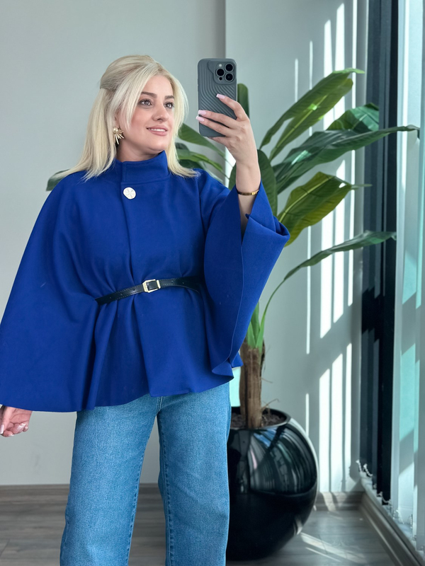 Düz Kaşe Kemerli Panço SAKS-23KDIS000086