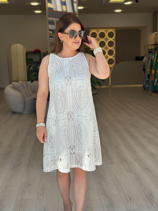 Fisto Detay Astarlı Elbise BEYAZ-23YELB000155