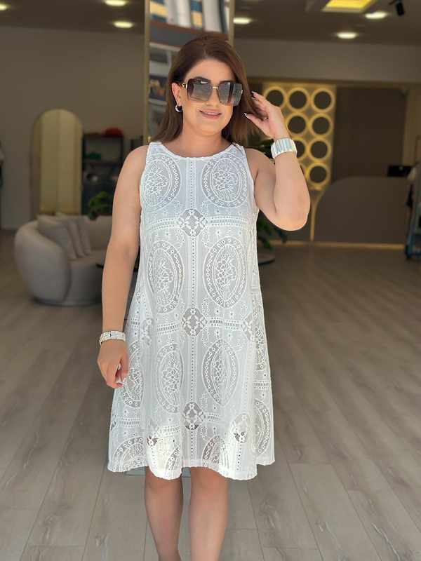 Fisto Detay Astarlı Elbise BEYAZ-23YELB000155