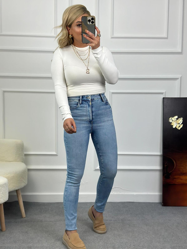 Full Likralı Skinny Jean BUZ MAVİ-23MeALT00077