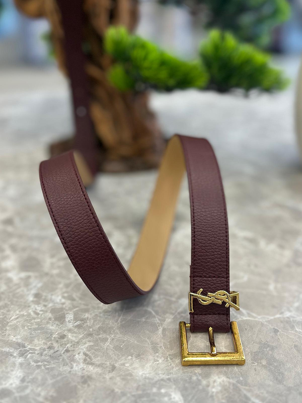 Gold Yazılı Kare Kemer BORDO-23YAKS000021