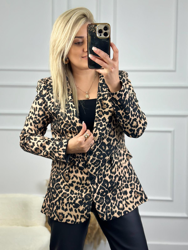 Leopar Ceket KAHVE-23MeDIS00010