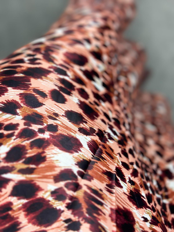 Leopar Desenli Etek BORDO-23MeALT00074