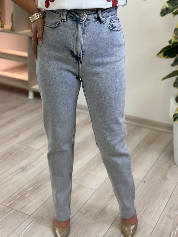 Mom Geniş Paça Jean BUZ MAVİ-23YALT000080