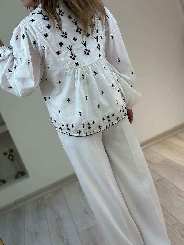 Nakış İşlemeli Venassa Bluz EKRU-23YUST000166