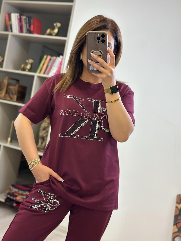 Önü Taş Detaylı  Takım BORDO-23YUST000216