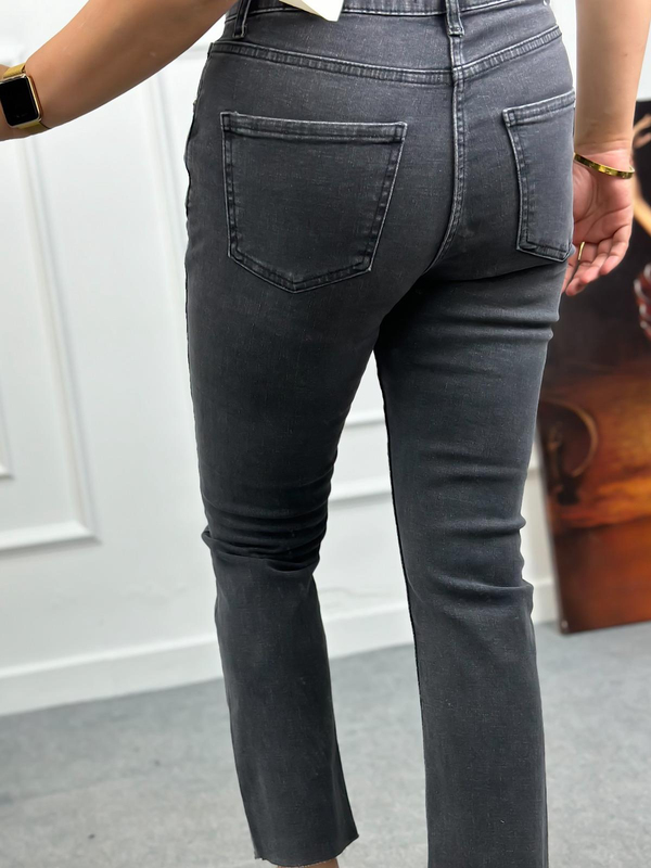 Paçası Kesik Orjinal Fit Mom Jean FÜME-23MeALT00070
