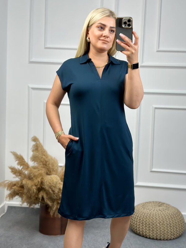 Polo Yaka Modal Kumaş Elbise LARCİVET-23YELB000087